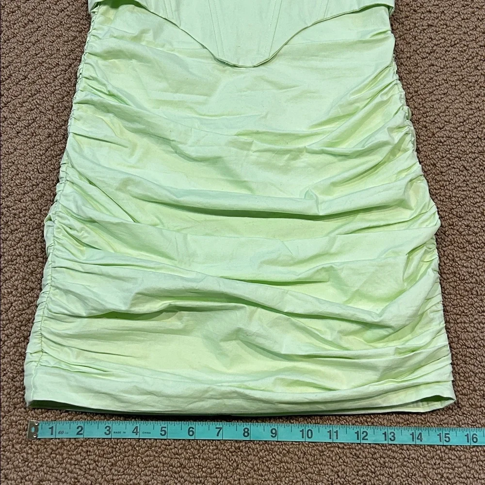 Oh Polly Sunshine Retreat Strappy Corset Mini Dress size 2 Lime Green Bodycon - Picture 15 of 16